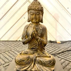 Desktop Zen Meditating Buddha-Themed Lamp- NO LAMP SHADE